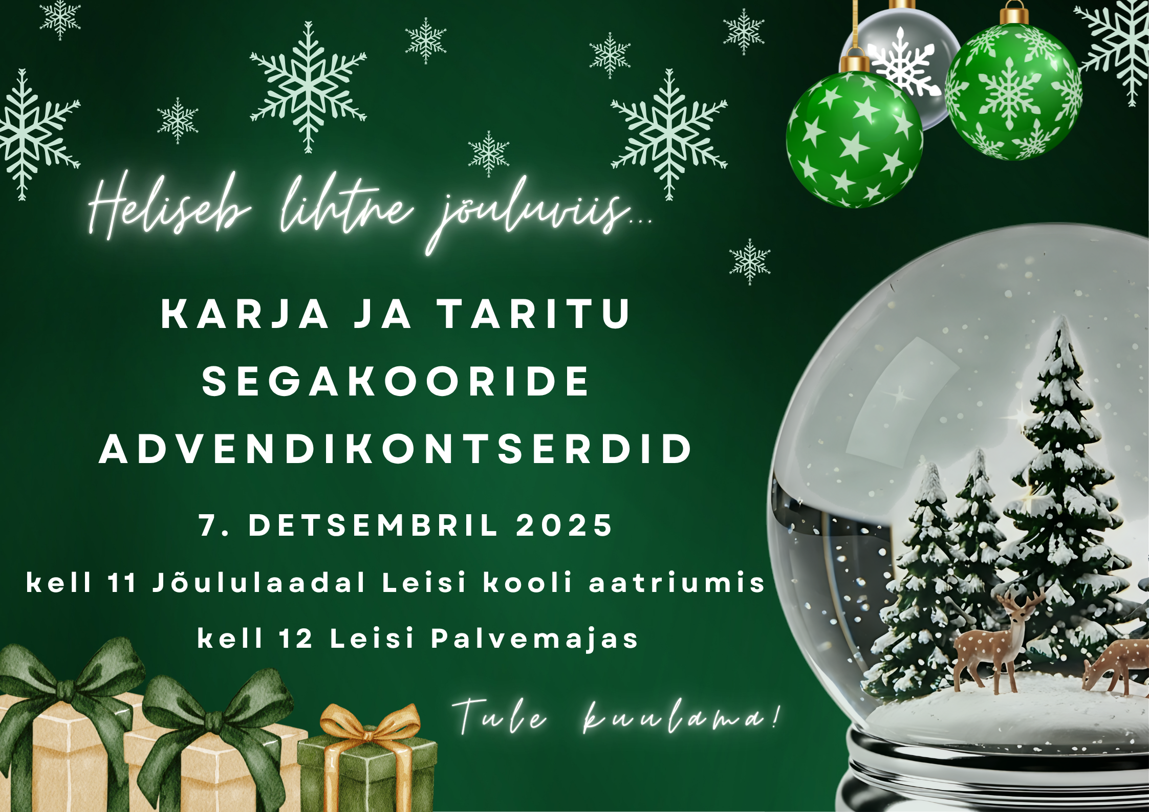 Karja ja Taritu segakooride advendikontserdid