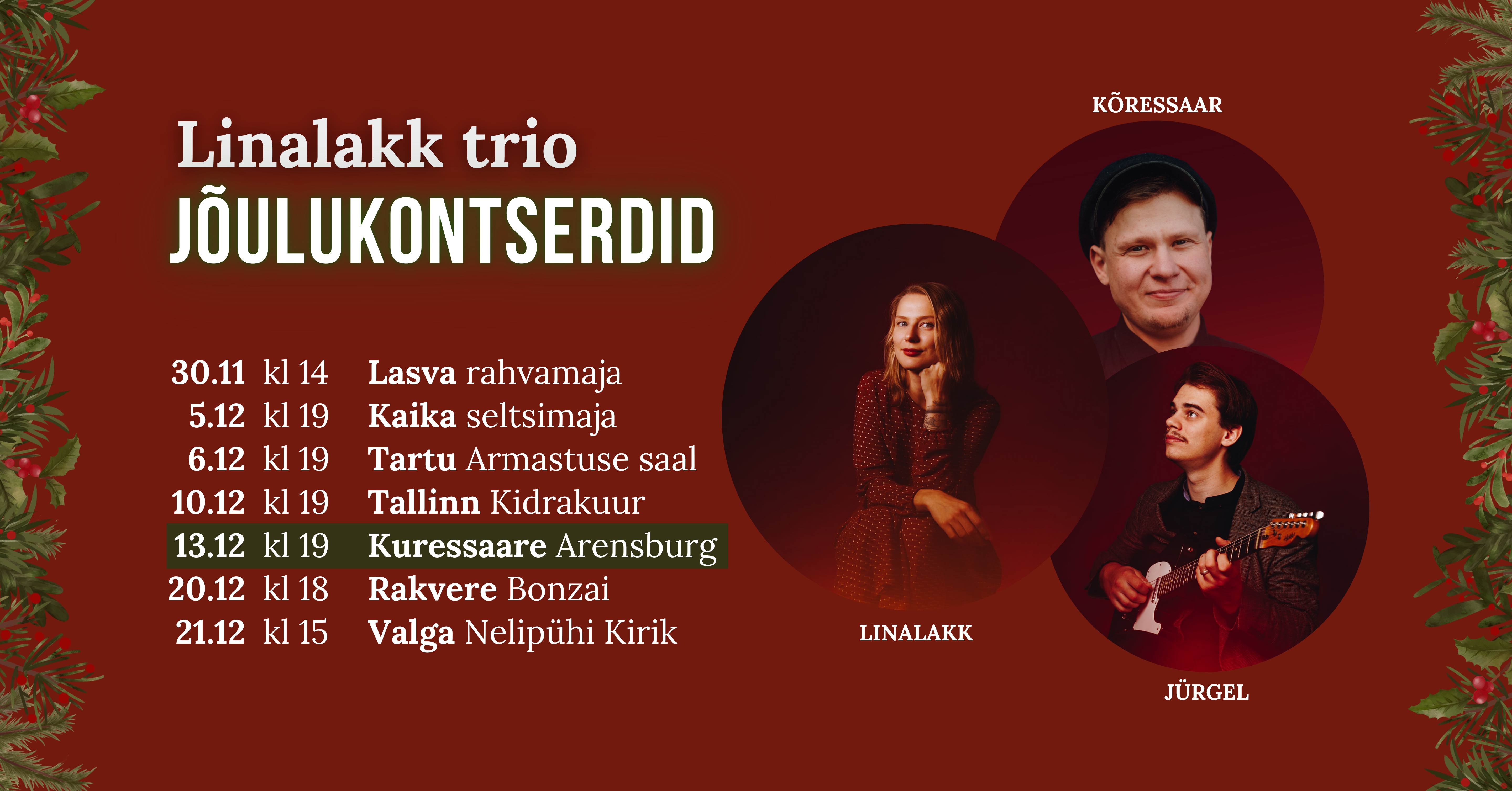 Linalakk trio JÕULUKONTSERT
