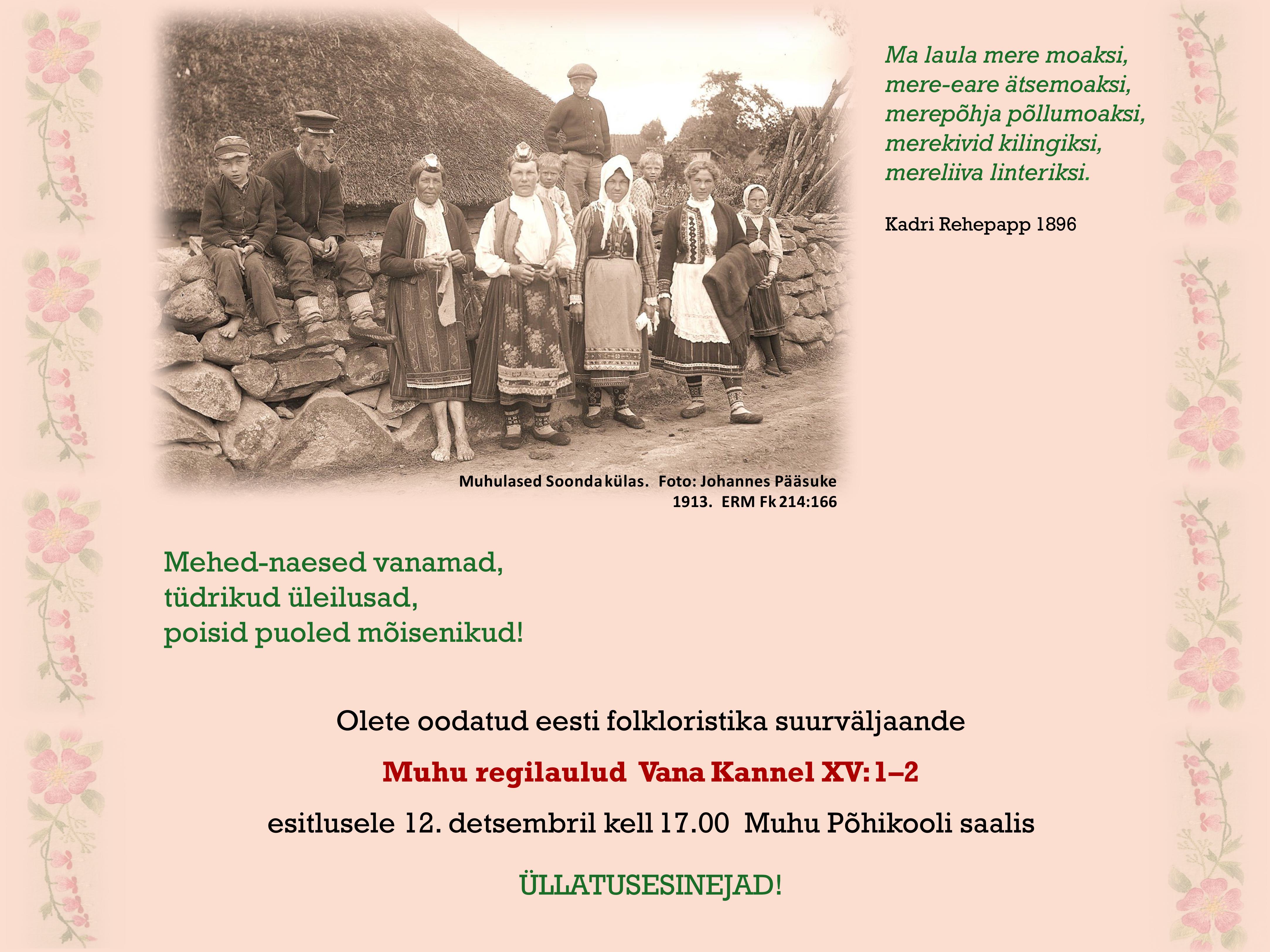 Muhu regilaulud Vana Kannel XV: 1-2